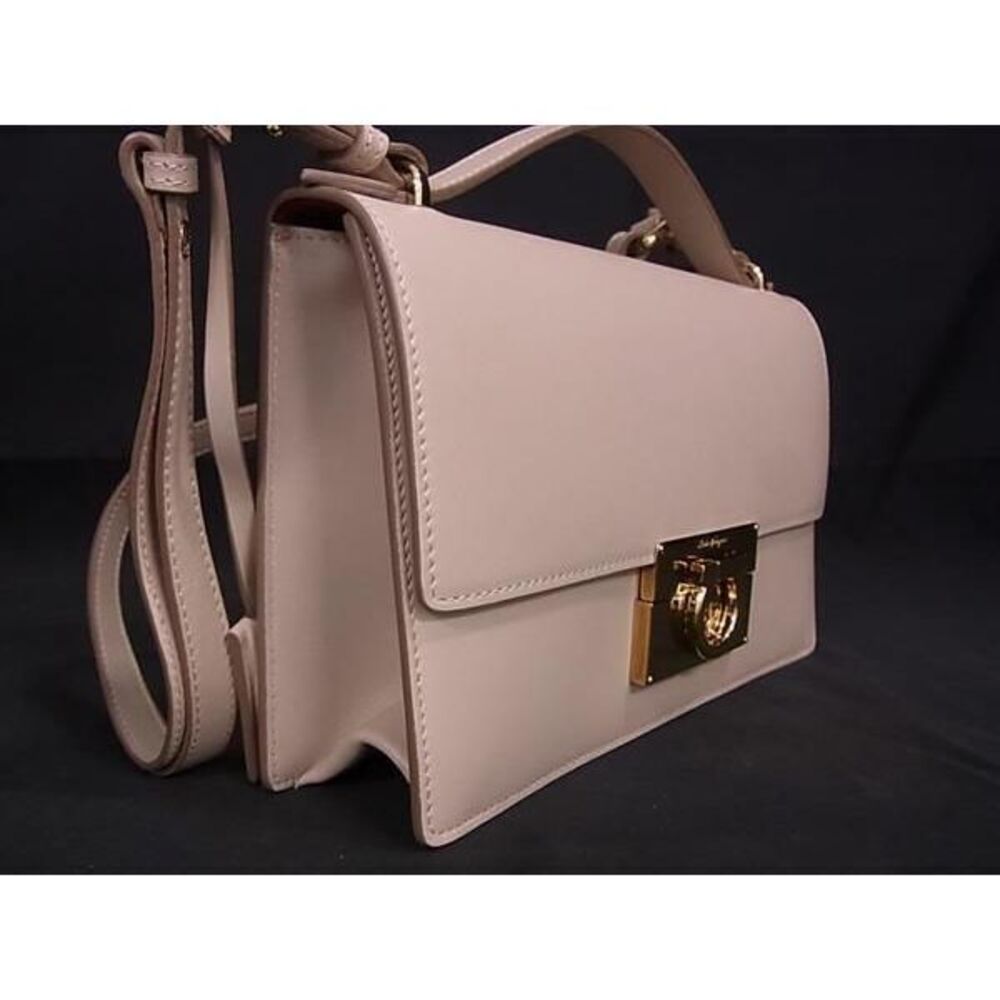 Salvatore Ferragamo Gancini Leather 2way Shoulder Bag Beige - Picture 2 of 7